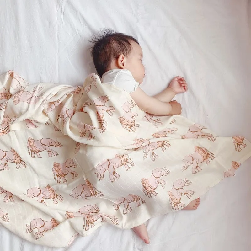 INS 30 Color Digital Sublimation Printed Bamboo Cotton Technology Good Price Muslin Blanket Swaddle Baby Products Supplier