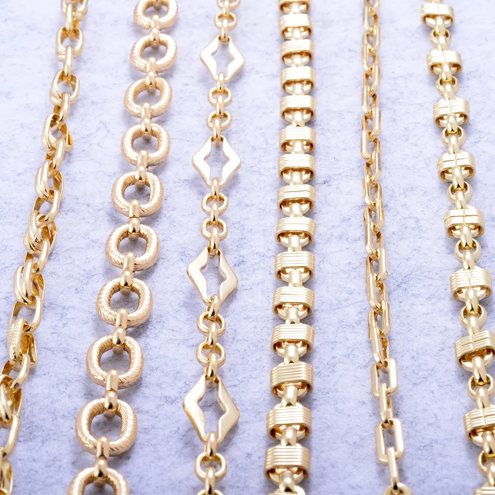 Wholesale Gauge Wire Chains 18K Gold Plated Link Chain Bulk For Women Diy Choker Necklace Bracelet Jewelry Making Accessories
