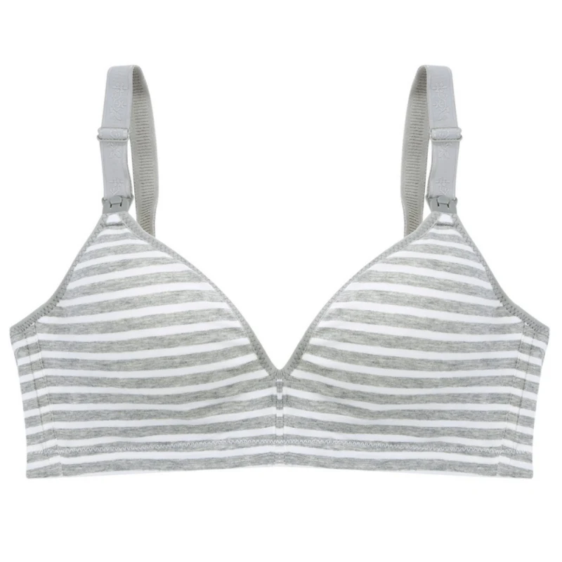 
Female cotton Bra absolute push up luxury bra big plug size underwear Bra Wire Free stripes Bralette for women 