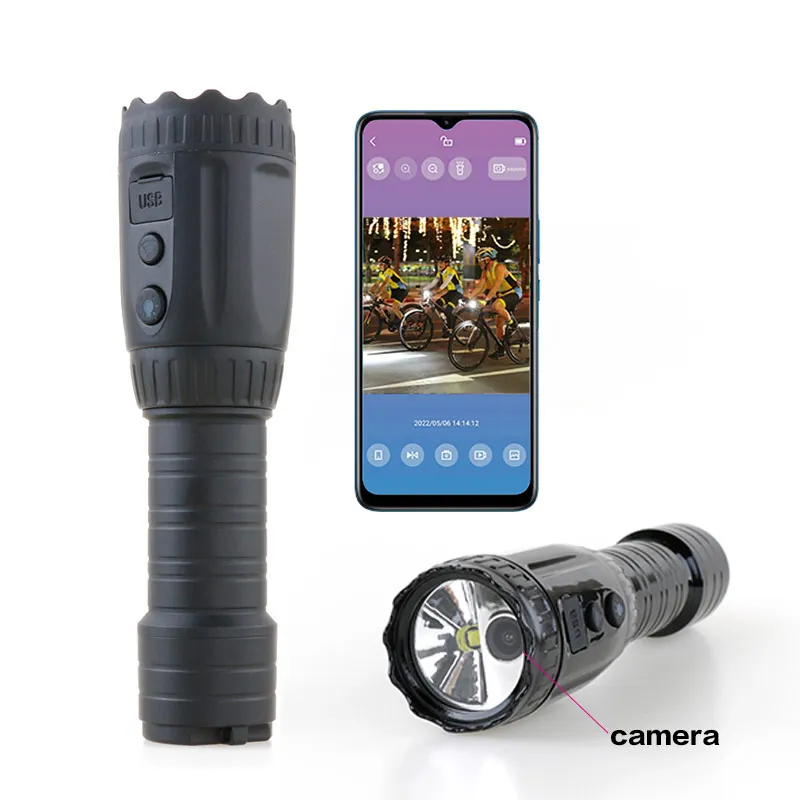 Night hand lights portable rechargeable Ip65 flashlights LED with camera outdoor pocket small led flashlight