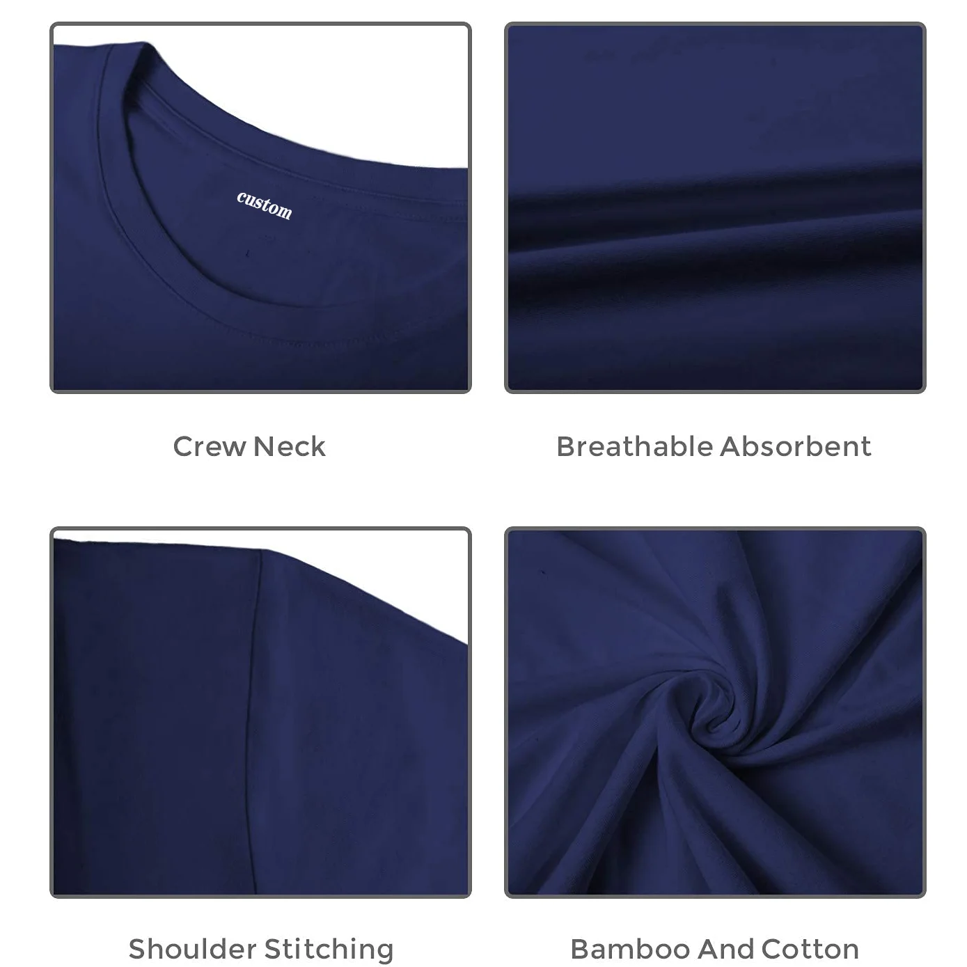 High Quality Bamboo T-shirt Men Wholesale Eco-friendly  Bamboo T-Shirt Organic Plain T Shirts For Men