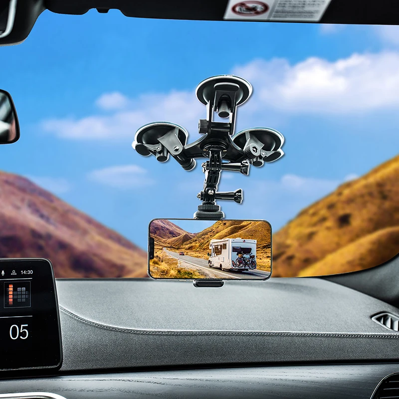 STARTRC Three-arm Triple Vacuum Suction Cup Camera Holder Mount for DJI Osmo Pocket 2 Insta360 OneX Action Cameras Accessories