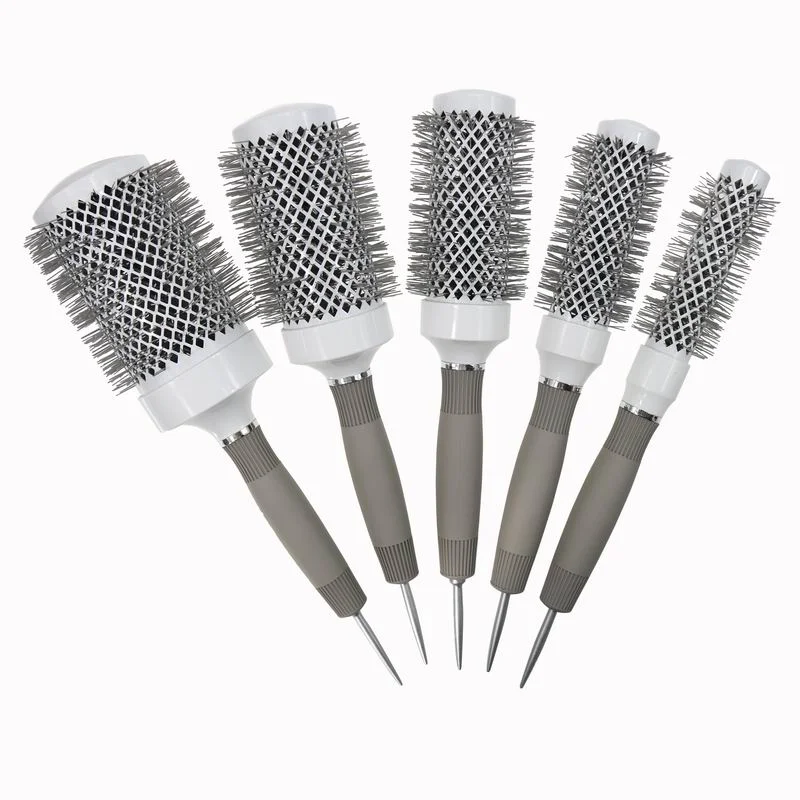 Round Hair Brush Boar Bristle Creative Natural Italy Style Nano Thermal Ceramic & Ionic Tech Hair Brush Nylon 1200pcs /size
