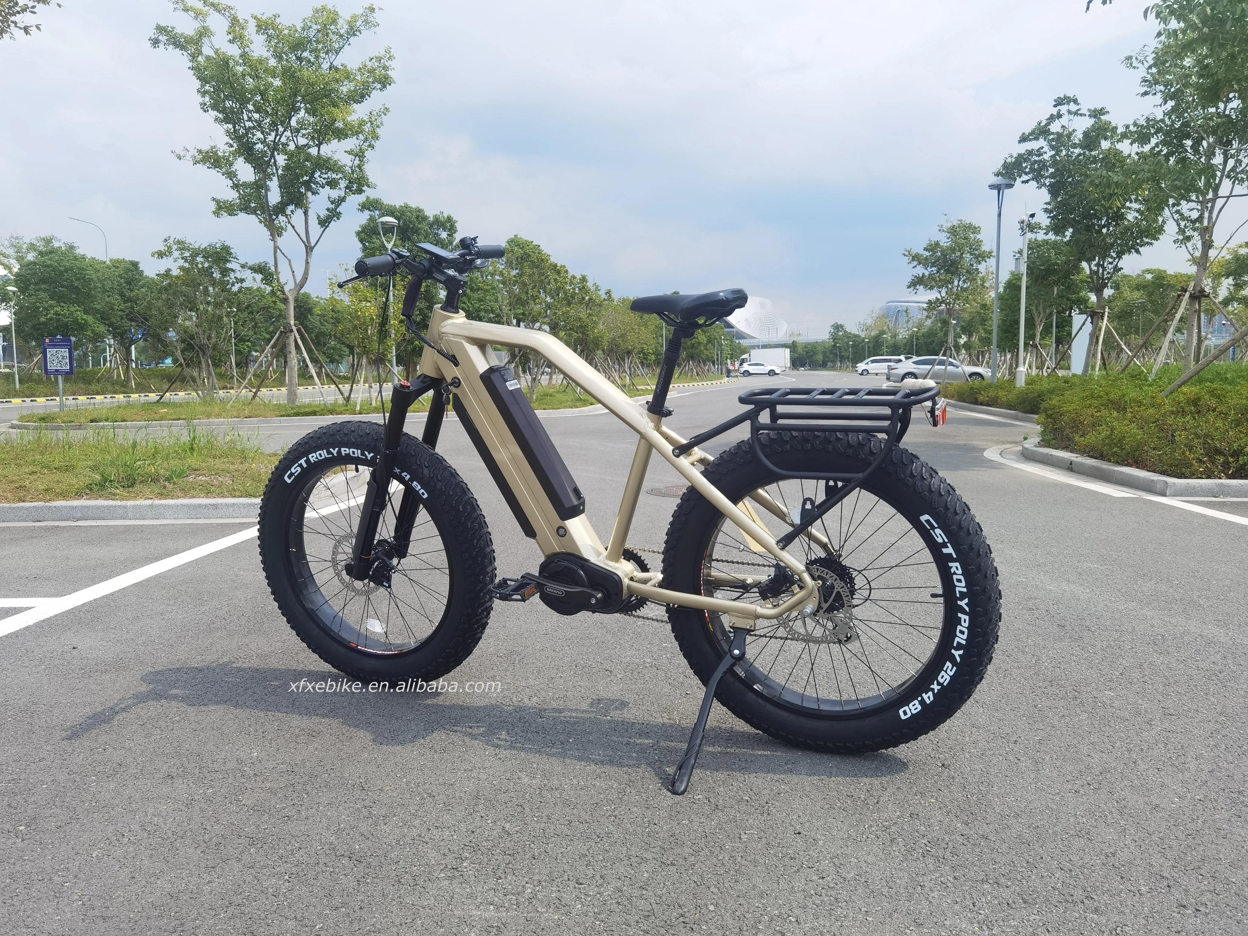 Mountain 26Inch'*4.8 CST Tires Dual 17.4Ah Hidden Battery 48V 1000W Bafang Mid Dive Motor Fat Tire Electric Bike