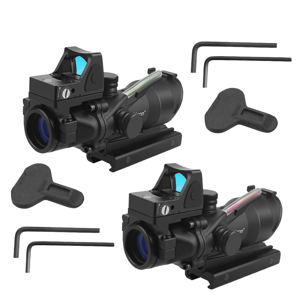 MAGORUI оптический прицел 4x32 волоконно-зеленый красный светящийся с RMR rmr Red