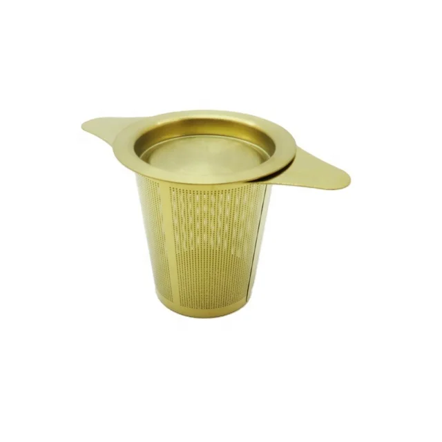 Многоразовый ситечко для заваривания чая из нержавеющей стали, фильтр золотого цвета
