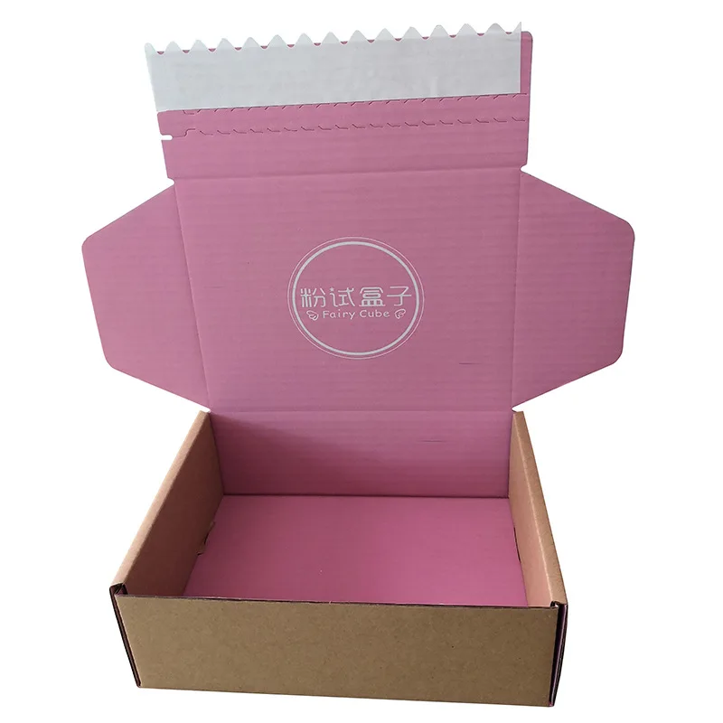 2021 Popular Adhesive Lock Zipper Clothing Shipping Kraft Corrugated Custom Mailer Boxes with Logo