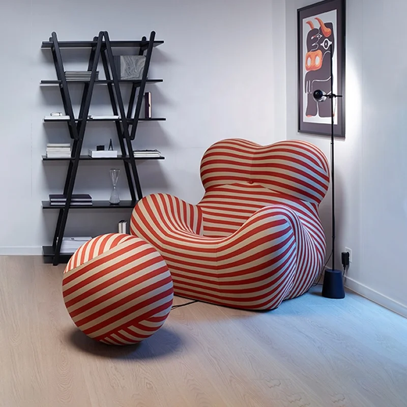 Italia Luxury Armchairs with Ottoman Living Room Lounge Chairs  La Mamma Armchair