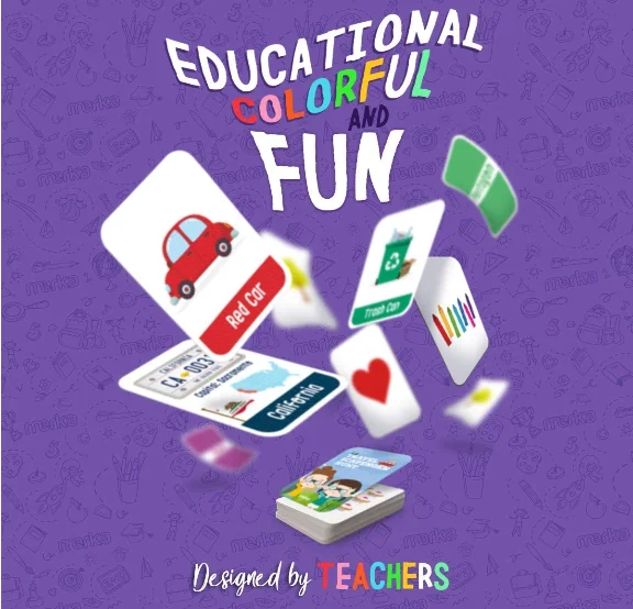 custom OEM children educational alphabet number fruits kid educational flash cards play cards with tin  for kids