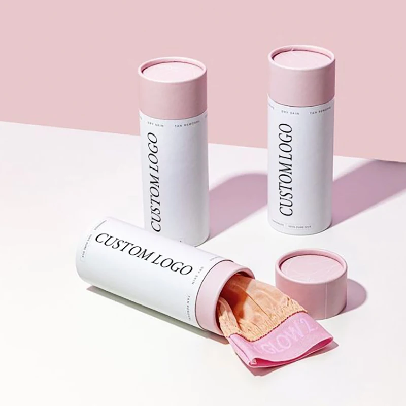 Private Label New Style Eco Friendly T-Shirt Clothes Sleepwear Bra Underwear Lingerie Round Cylinder Tube Paper Boxes Packaging