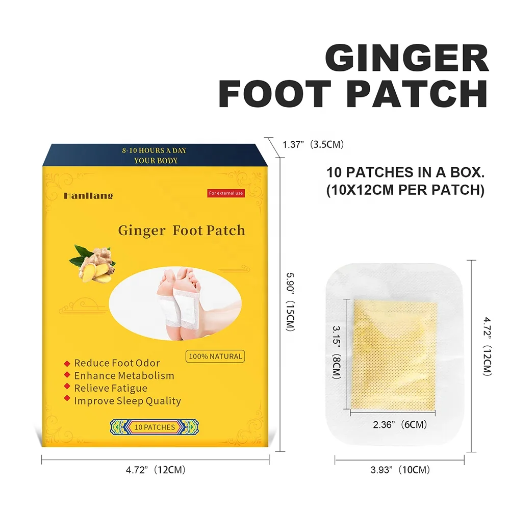 Natural Herbal Ginger Feet Body Toxins Cleansing Relieve Stress Help Sleeping Detox Foot Patches