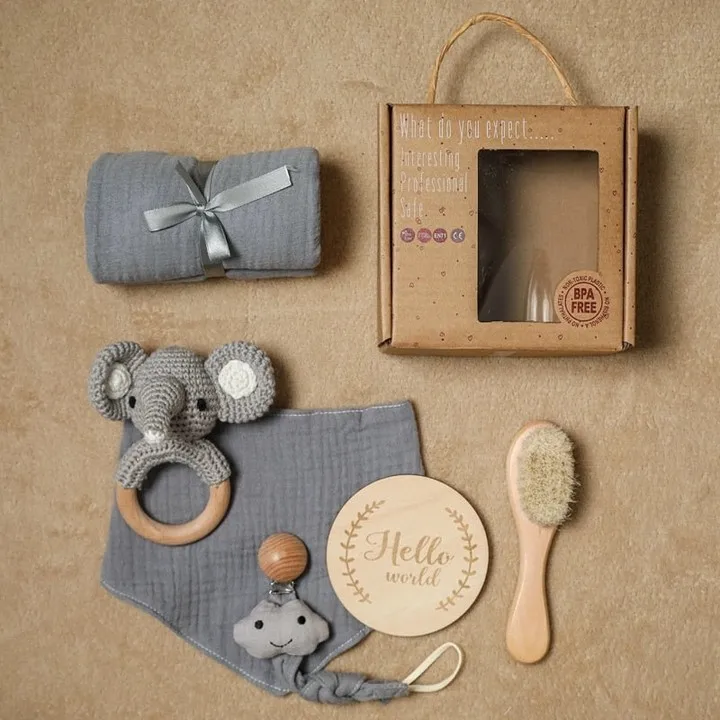 Hot sale custom design muslin material newborn baby swaddle set