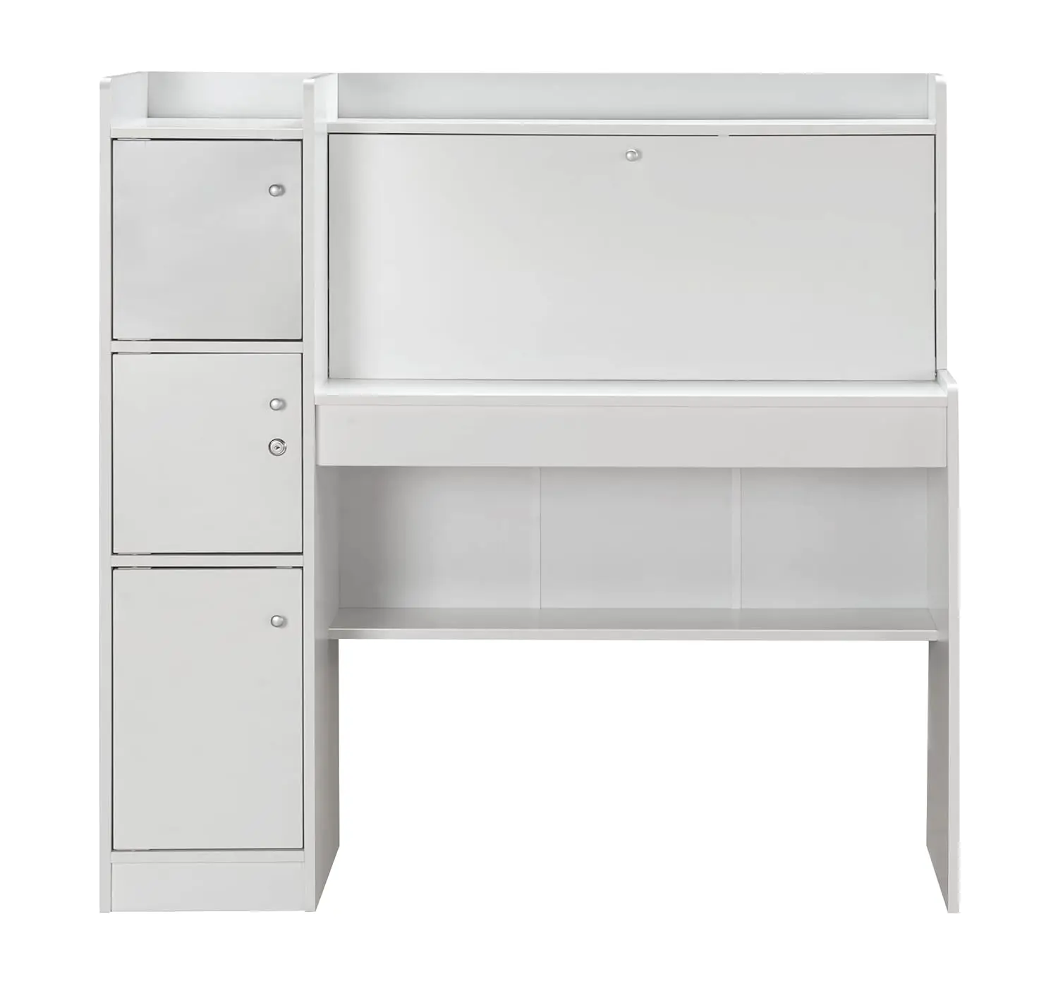 Modern Portable Sleek Design Wooden Standing Desk Hutch Home Study Office Furniture Includes Computer Table