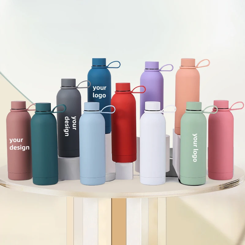 FANGYUAN Eco friendly finger belt double wall stainless steel thermos vacuum flask metal water bottles for kids school Kawaii