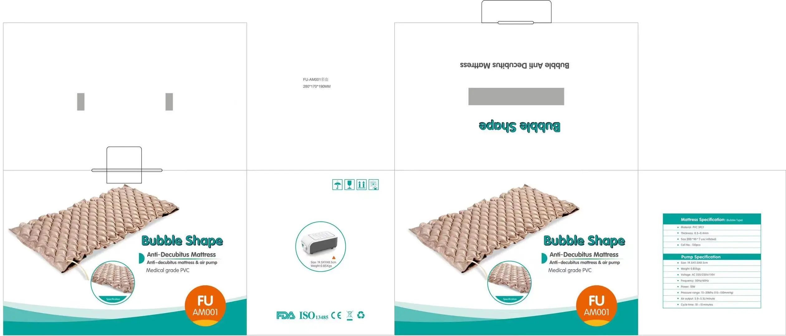 Medical Air Mattress Anti Bedsore Decubitus Alternating pressure Medical Bubble Air Mattress for Hospital Bed