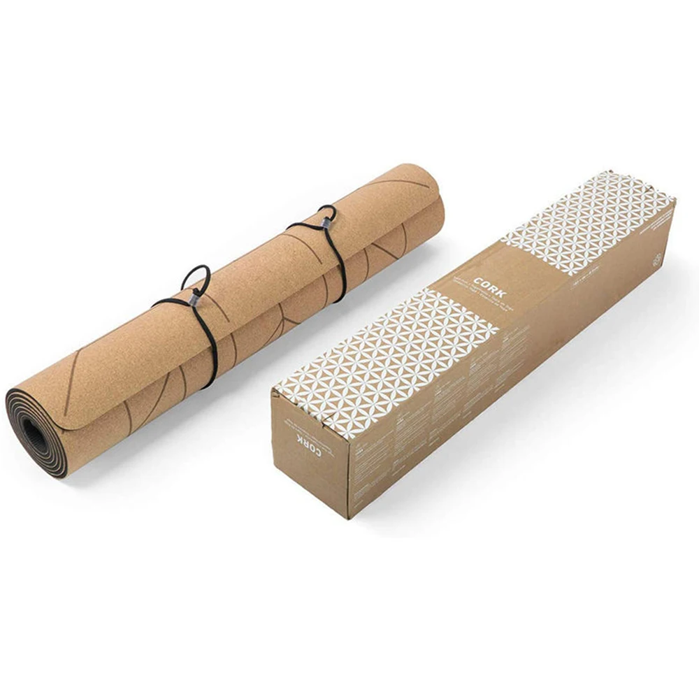 Customized extra wide position 6mm  8mm Eco Friendly Portugal Organic Natural Rubber Thick Cork Yoga Mat