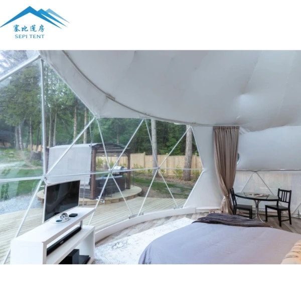 Prefab Waterproof Winter Outdoor Luxury 5m/6m/7m/8m Igloo Geodesic Dome Tent House With Bathroom