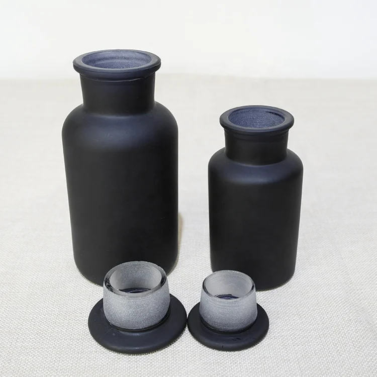 250ml/500ml Black apothecary jar,wholesale glass apothecary jars