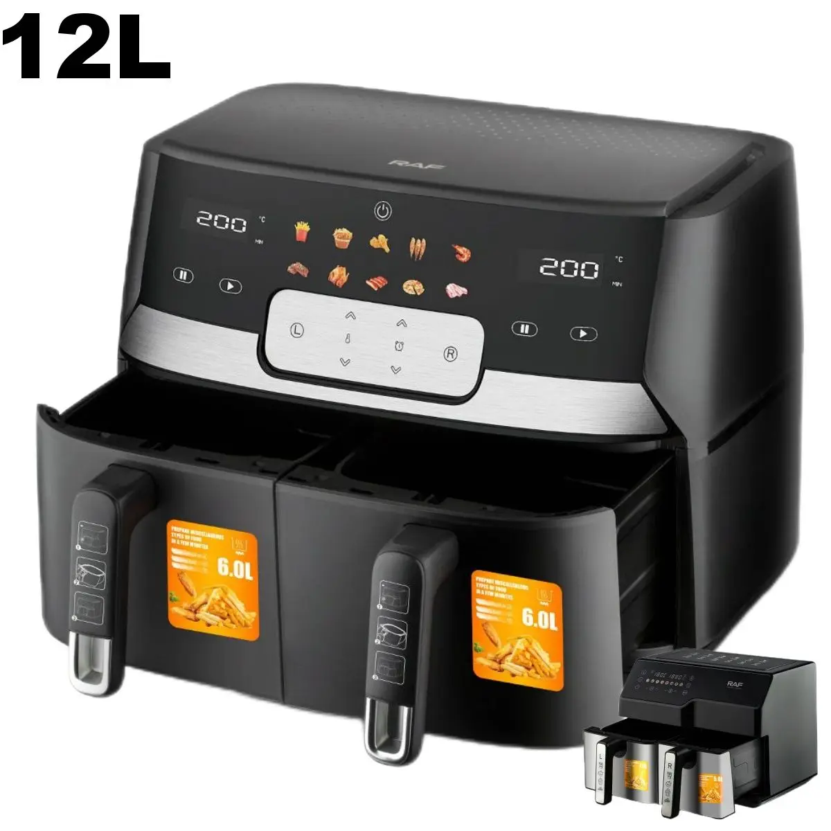 In stock 12L digital accessoires  foodi 76l dual zone air fryer accessoire  air fryer dual 95 air fryer flexi drawer