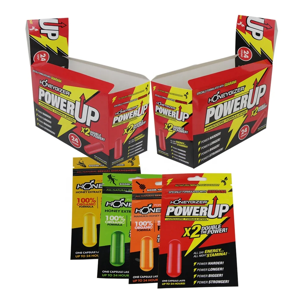 Male Enhancement Capsules Pills Packaging Paper Card With PDQ Display Paper Box for Rhino Magnum 500K Blister Card