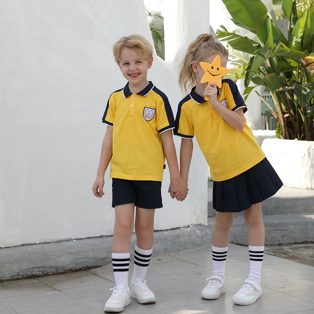 Unisex Short-Sleeve Blazer Jacket Kids Custom Embroidered Designs High School Korean Boys Kindergarten Primary School uniform