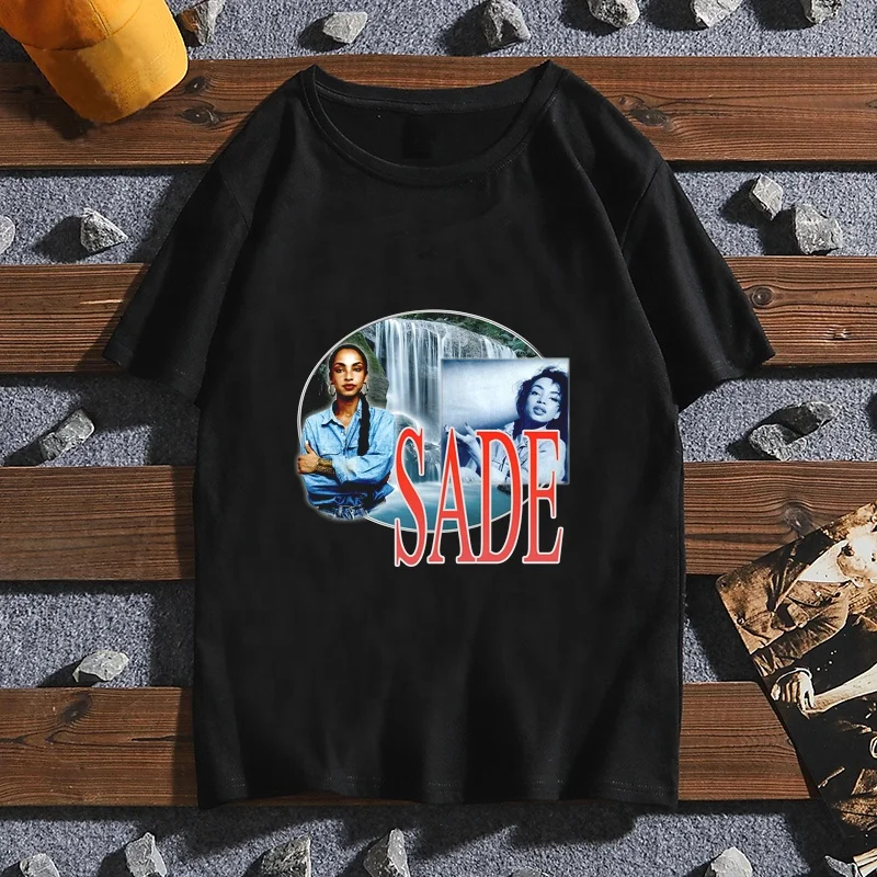 
Wholesale T-Shirts Vintage Singer Sade Printing T Shirt Blouse Ladies Women Plus Size T Shirt Woman Man T-Shirt 