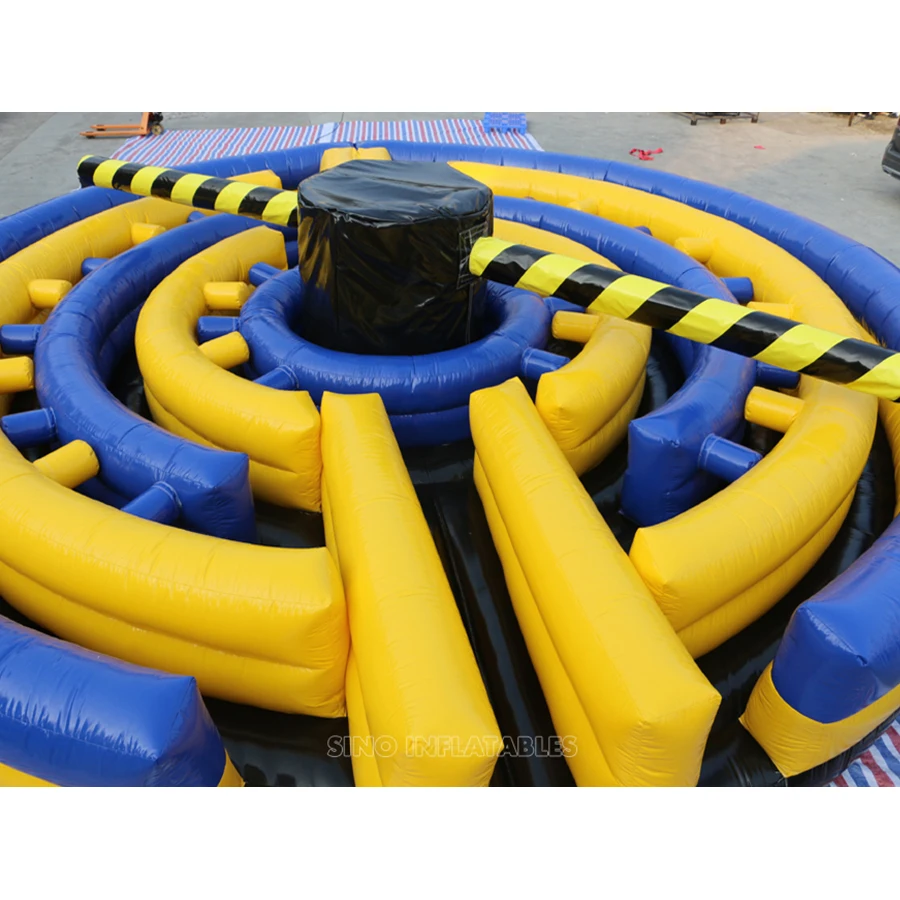 8 metes Dia. adults duck n run inflatable meltdown game with crazy rotating machine from China inflatable factory