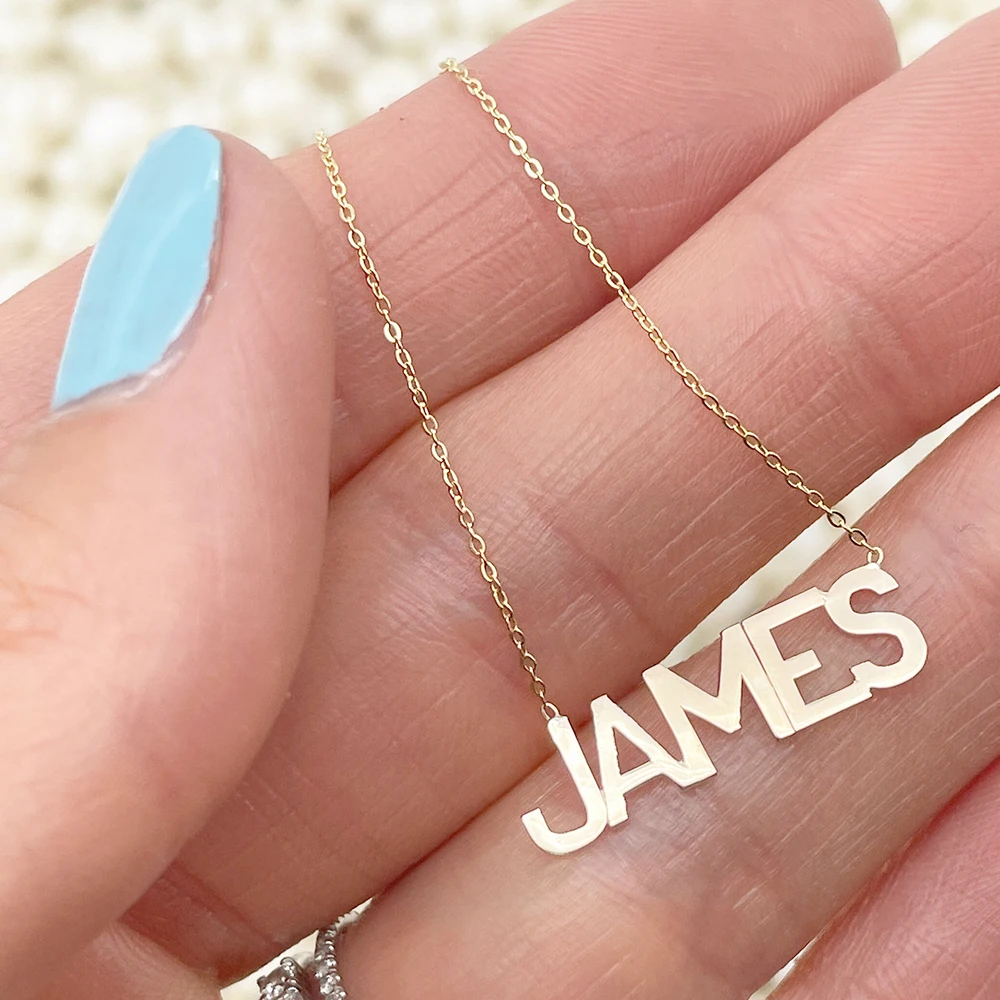 Custom Mini Name Angel Numb alphabet Jewelry 925 Sterling Silver Hip hop Pendant Necklaces Initial Zircon Letter Link Chain