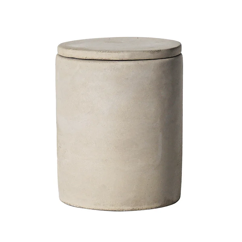 TC40  handmade 10oz cement candle vessels aromatherapy concrete candles for sale