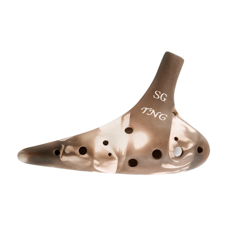Hot Sale In Stock musical ocarina instrumento 12 Hole Ceramic Tenor Horn  double ocarina flute
