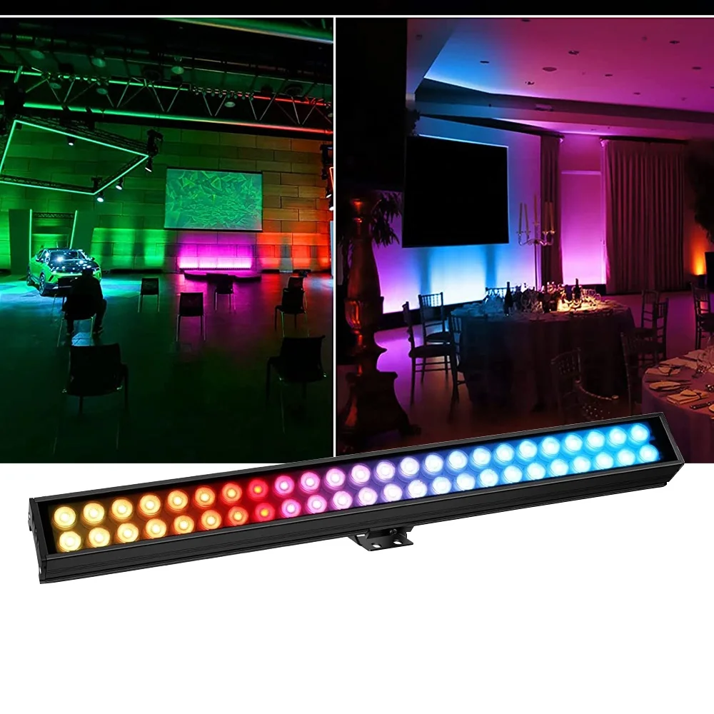 35 Вт Регулируемый Линейный RGB Освещение IP65 водонепроницаемые с дистанционным управлением Свадебные сценические Настенные светильники для отеля