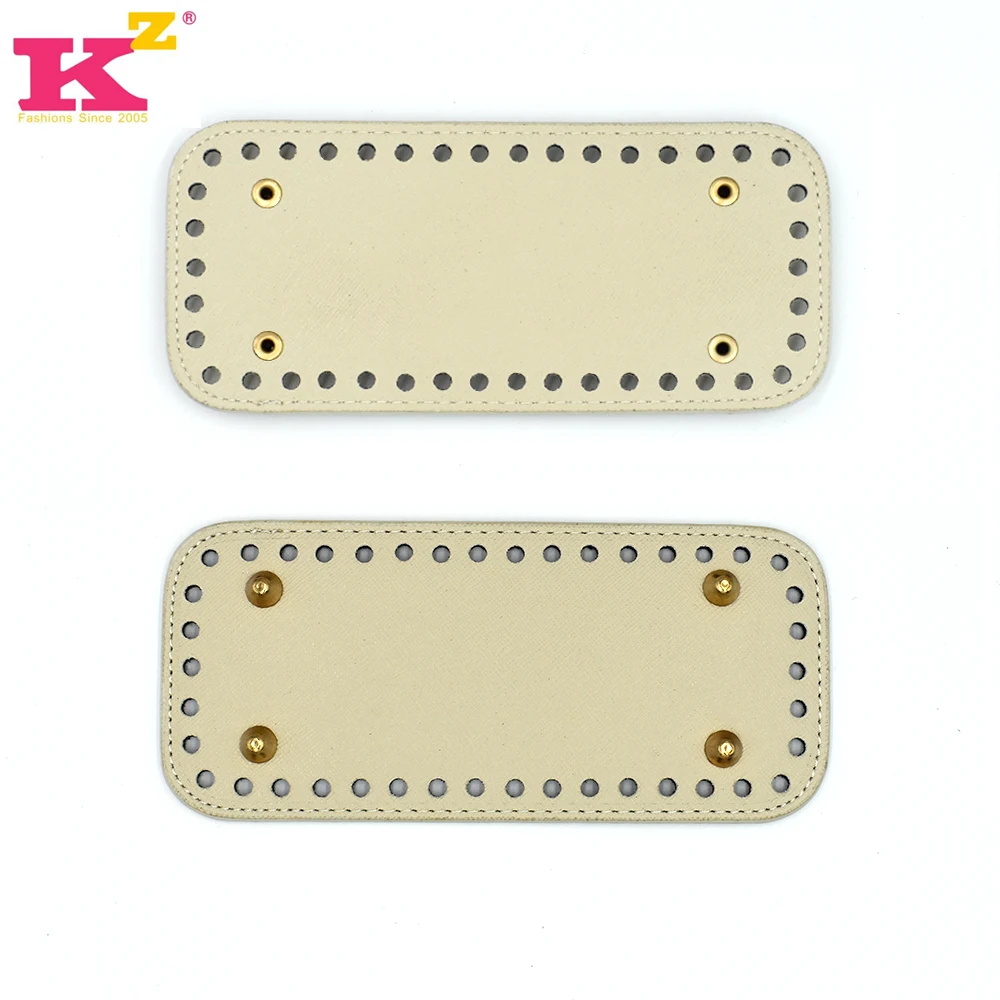 Wholesale Customized 18*8cm Crossgrain PU Luggage Fittings Diy Hand-wrapped Bottom Braided Bag Material Bottom Handbag Leather