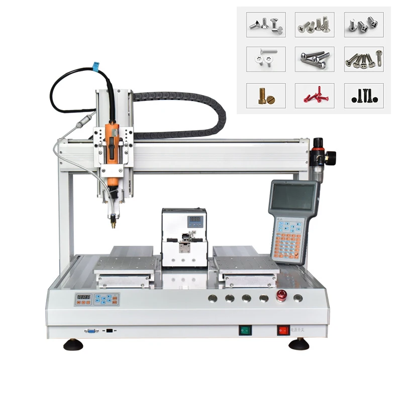 
Bench top two working station bolt nut locking automatic pneumatic screw fastening machine 