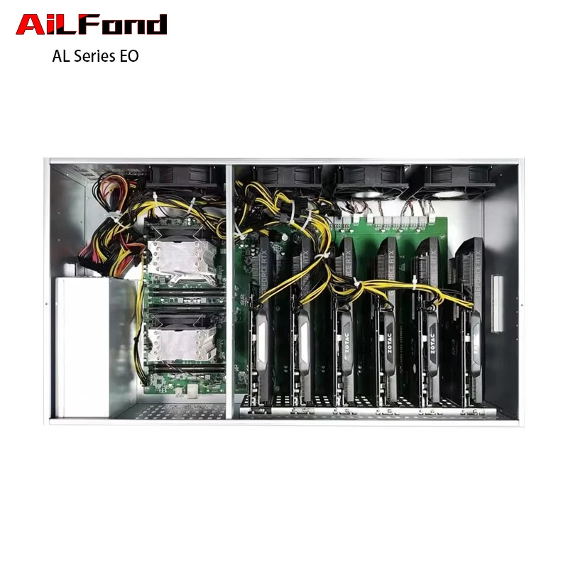 AiLFond AL Series EO GPU server for ai X99 Dual CPU 6PLUS Motherboard LGA2011 v3 E-ATX Computer Case with 6 GPU Slot 70mm Space