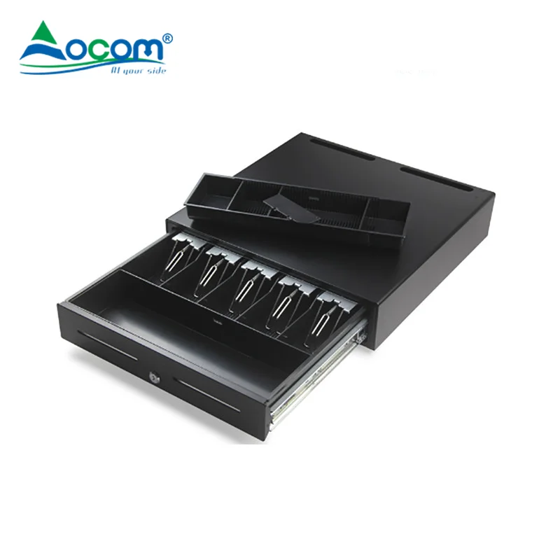 ECD-460S OCOM 460mm Wide Large  5 Bill and 8 Coin Trays Metal Cash Drawer for Cash Registers