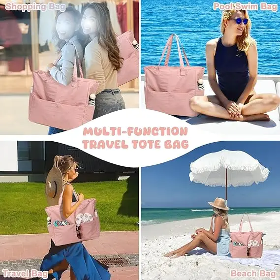 BSCI Hot Sale Luxury Women Waterproof Sand Proof Pool Wet Bags Large Tote Beach Bag for Travel Swim