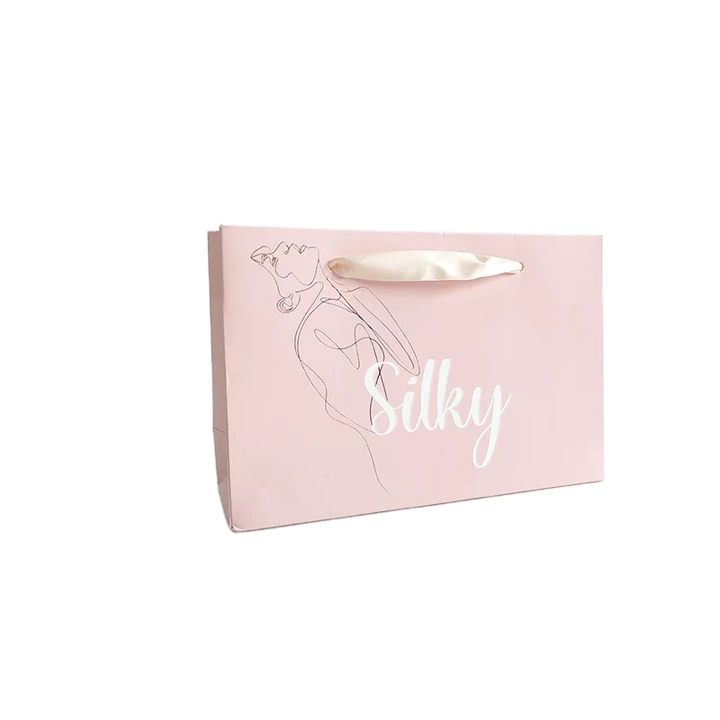 China Manufacturer Custom Personalized Printed Logo Victorias Secret Pink Wedding Gift Bag Shopping Paper Bag