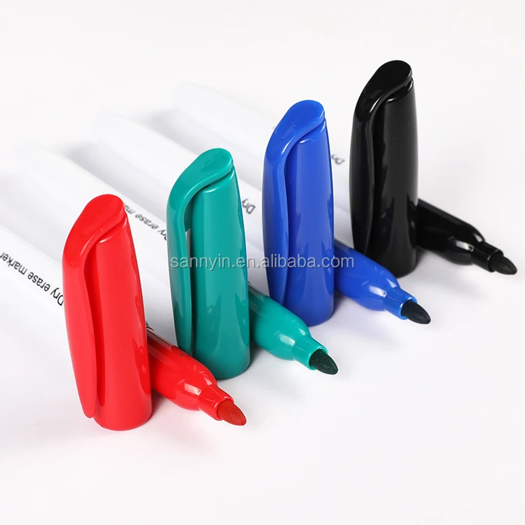 
SANNYIN Wholesale 12 Multi Colors Water Based Non Toxic Dry Wipe Clean Washable Erasable Whiteboard Marker Pen Drawing for Kids 