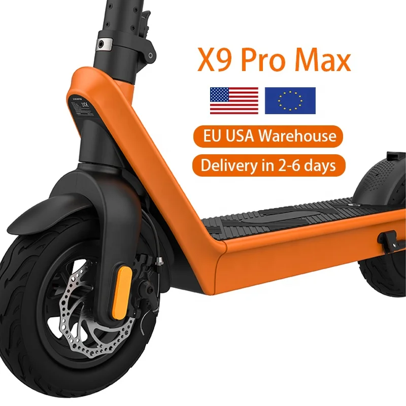 Eu USA UK Warehouse X9 Pro Max Big Wheel Adult Electric Scooter Price 36v 48v Powerful Dual Drive Foldable 1000w Electr Escooter