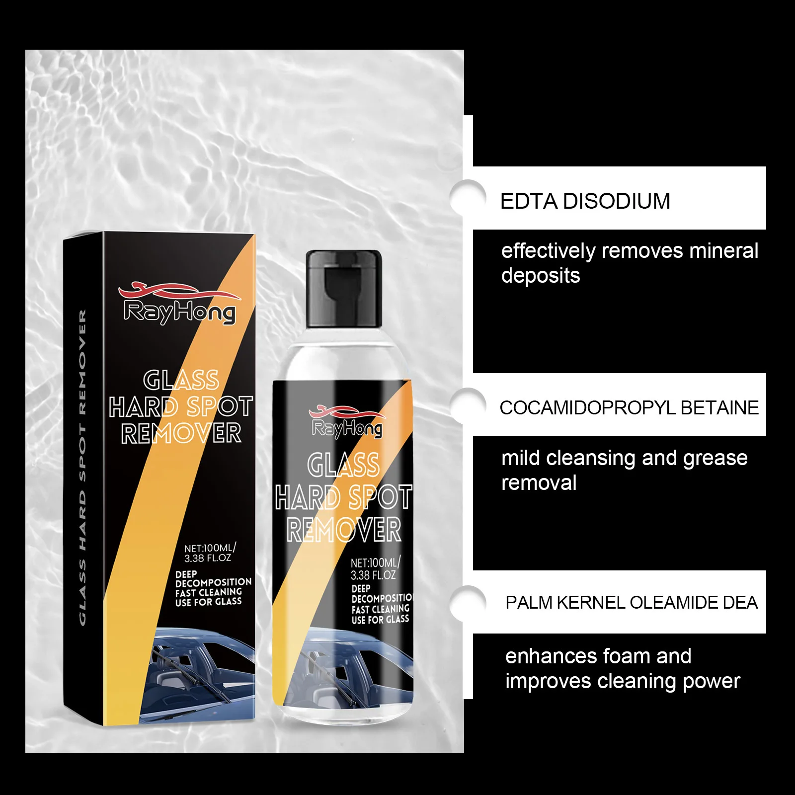 Windshield Cleaner Tool Multipurpose Glass Window Cleaner Oil Remove Organic Glass Cleaner