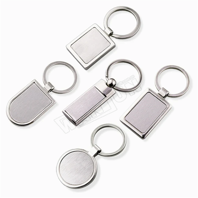 High quality supplier professional wholesale custom logo blank silver metal key chains