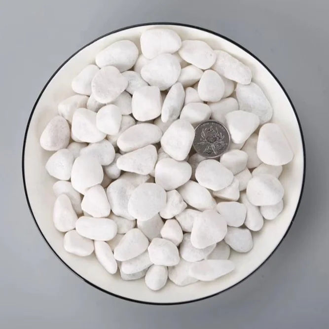 Landscaping decorative pure snow white stone pebble