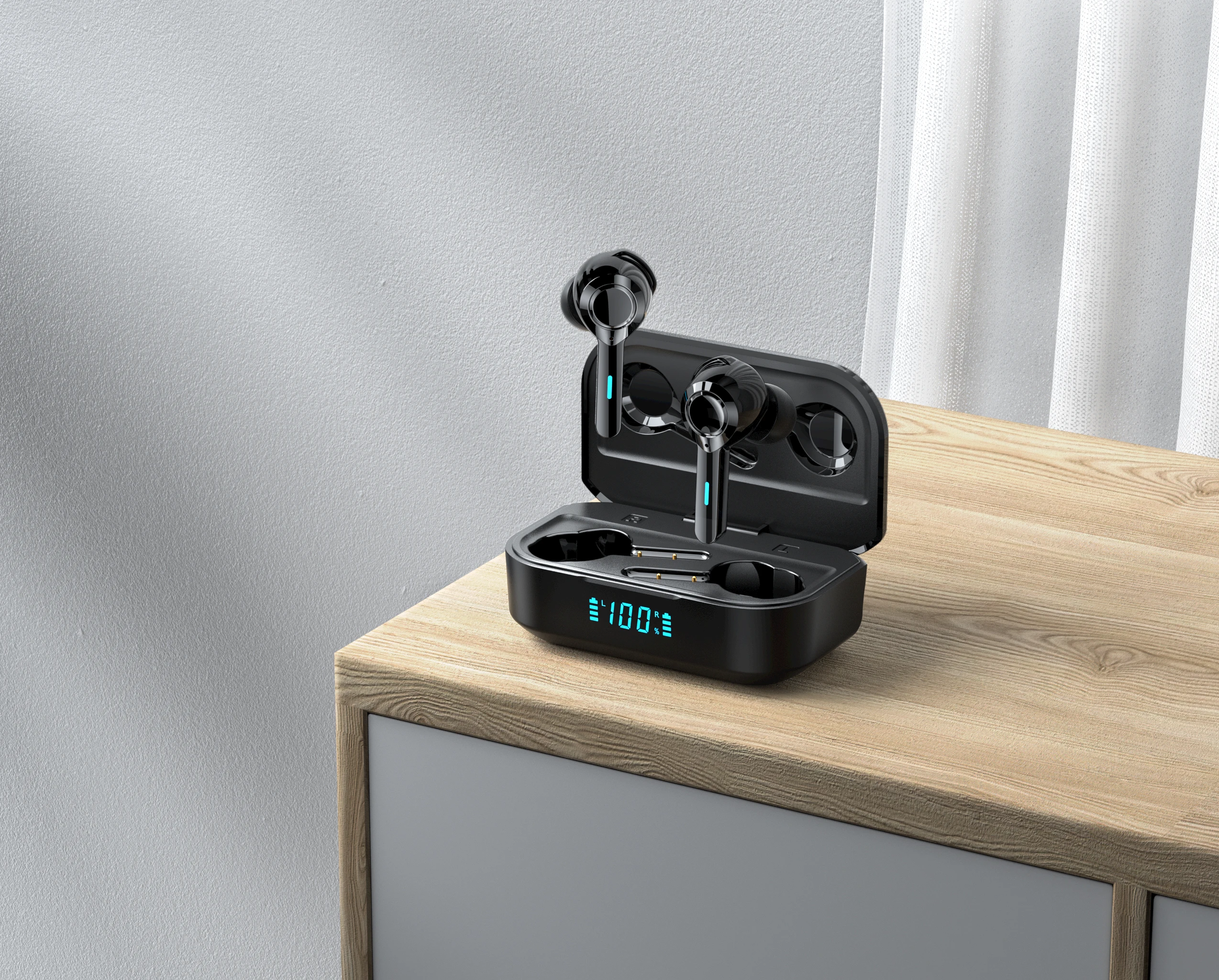 
High Quality Digital Display Waterproof Mini Earbuds Binaural Stereo Sports Wireless Earphones 