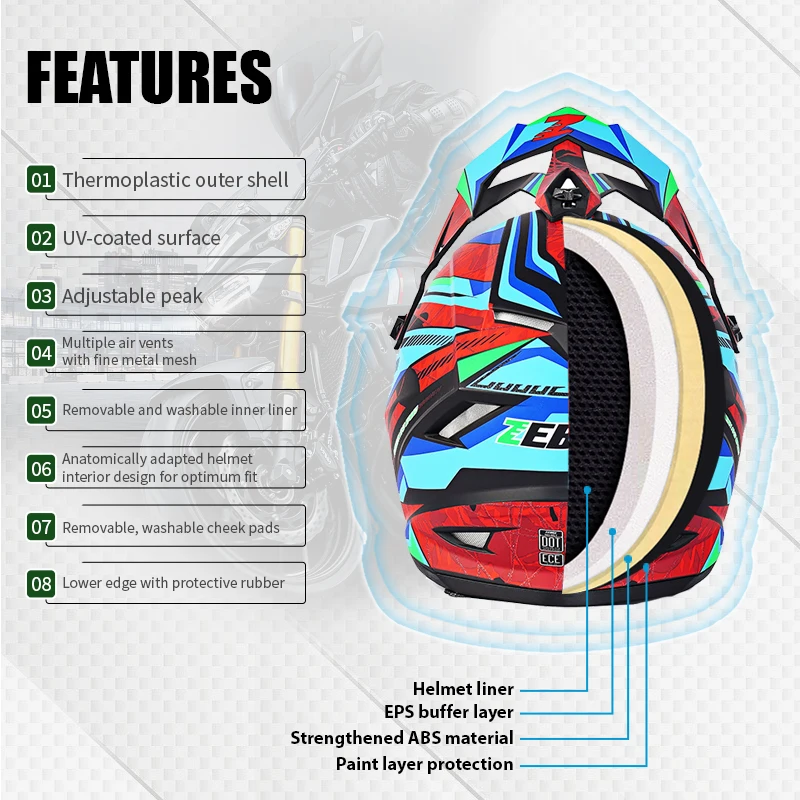 Motor Bike Cross Racing Motorcycle Helmet Manufactures Safety Enduro Capacete Motorrad Cascos Bicycle Engine Cafe Racer Helmets