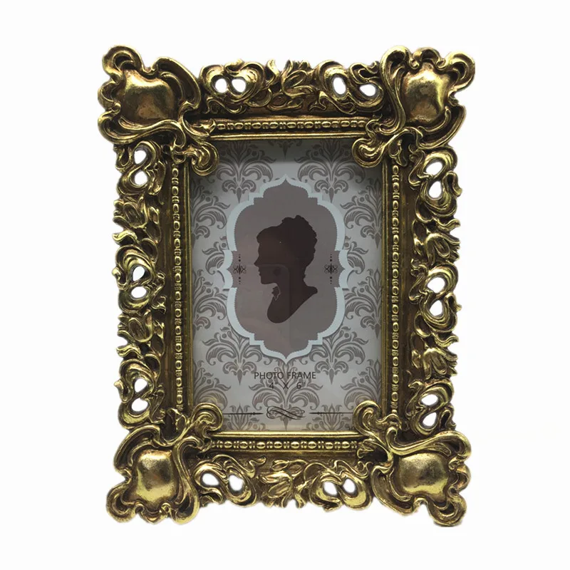 Custom Luxury Gold Decorative Photo Frame Baroco Style Picture Frame 4x6