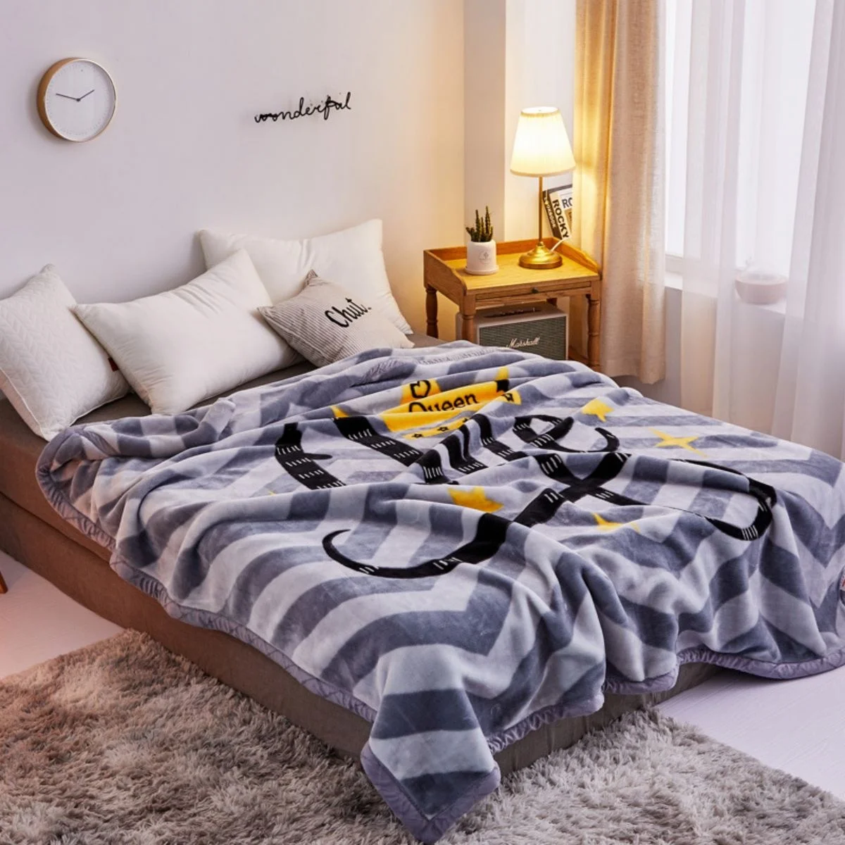 2ply 2kg 3kg 4 kg Super Soft Heavy Winter Blanket King Size Luxury  Thick Korean Raschel Blanket