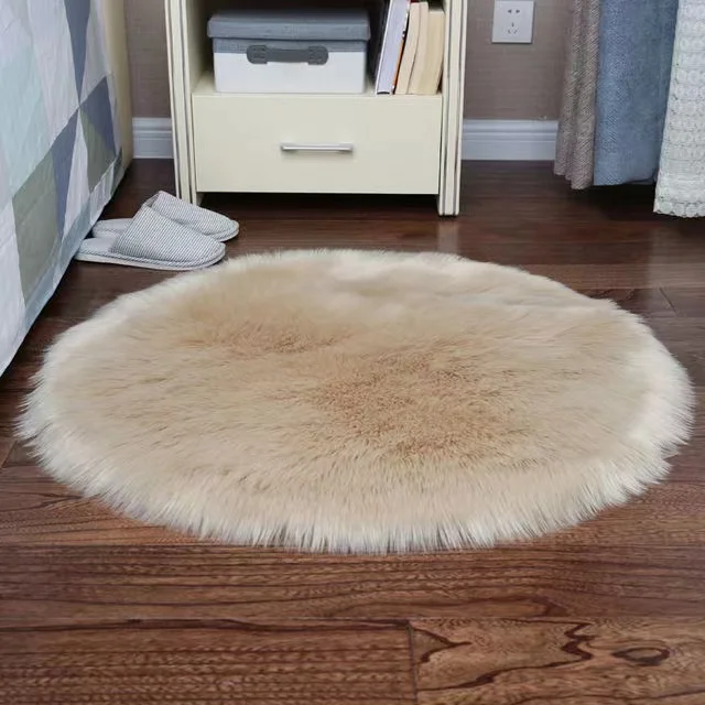 Wholesale Warmly  Custom Size plush Carpets Round Fur Rugs Soft  Floor Shaggy hallway rug and carpet for home living room