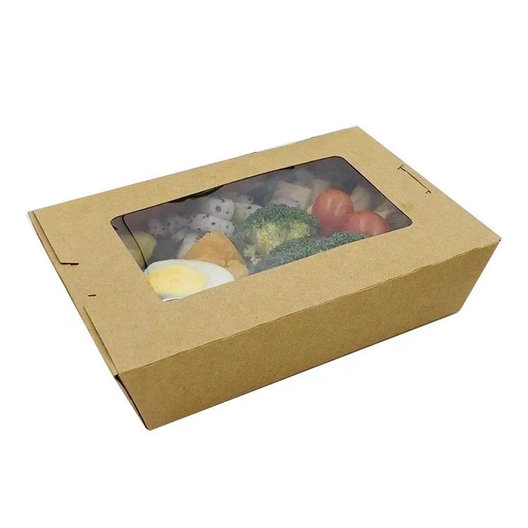 Disposable Kraft Lunch Box For Fast Food Packaging Take Away Food Container Paper Boxes