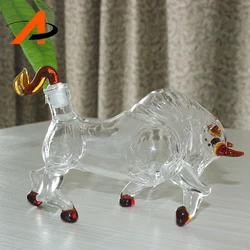 High Borosilicate Animal Shape Glass Wine Bottle Manufacturer