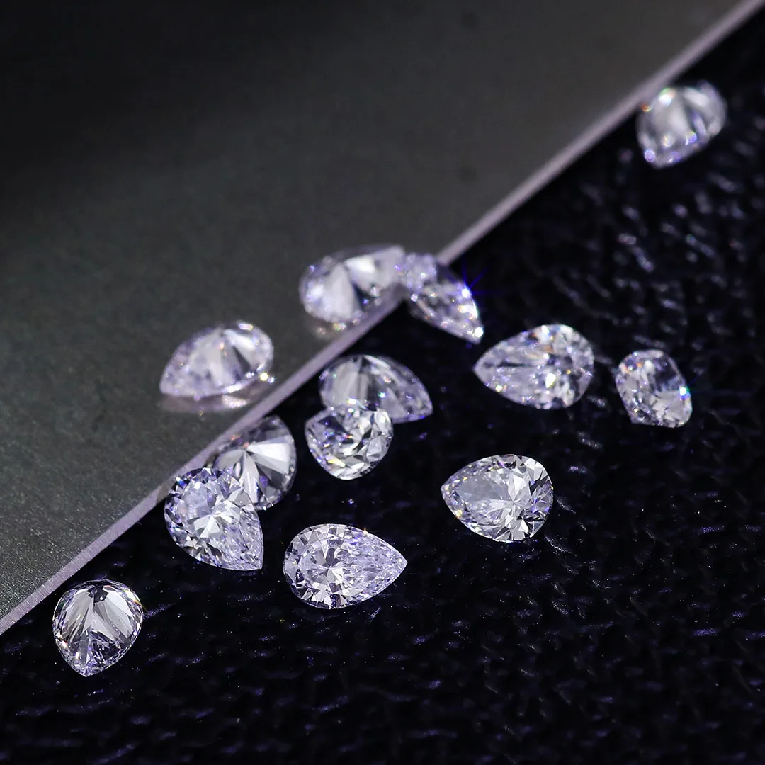 Small Sizes Pear Lab Grown Melee Diamond Calibrated Pear cut Fancy loose Melee Diamonds Full Cut Pear Diamond for Jewellery